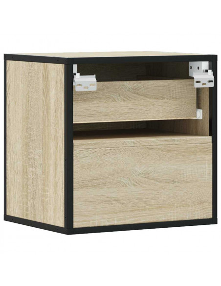 Comodini a Muro 2 pz Rovere Sonoma 40x31x39,5 cm