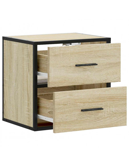 Comodini a Muro 2 pz Rovere Sonoma 40x31x39,5 cm