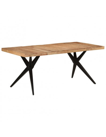 Tavolo da Pranzo Nero 180x90x77 cm in Legno Massello d'Acacia