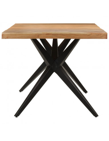 Tavolo da Pranzo Nero 180x90x77 cm in Legno Massello d'Acacia