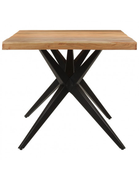 Tavolo da Pranzo Nero 180x90x77 cm in Legno Massello d'Acacia