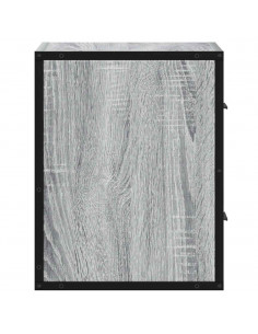 Comodini a Muro 2 pz Grigio Sonoma 40x31x39,5 cm