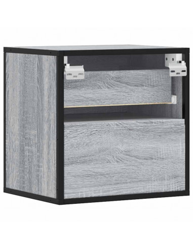 Comodini a Muro 2 pz Grigio Sonoma 40x31x39,5 cm