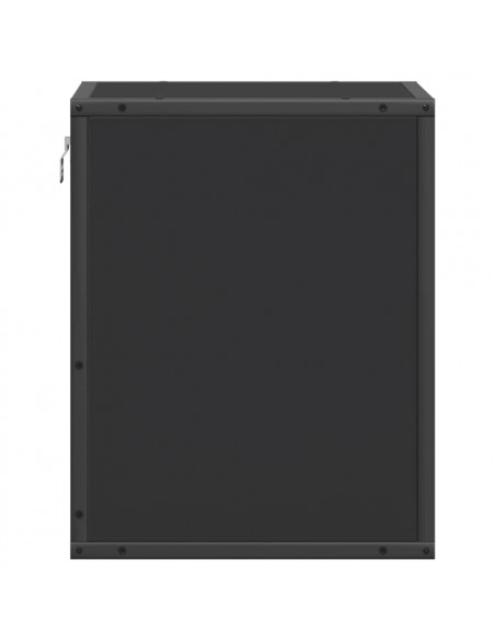 Comodini a Muro 2 pz Nero 40x31x39,5 cm
