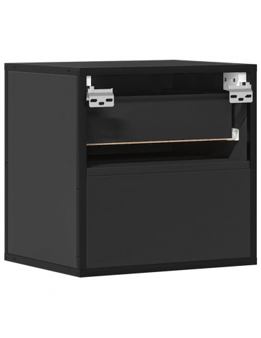 Comodini a Muro 2 pz Nero 40x31x39,5 cm