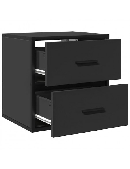 Comodini a Muro 2 pz Nero 40x31x39,5 cm