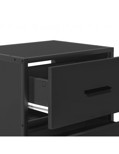 Comodini a Muro 2 pz Nero 40x31x39,5 cm