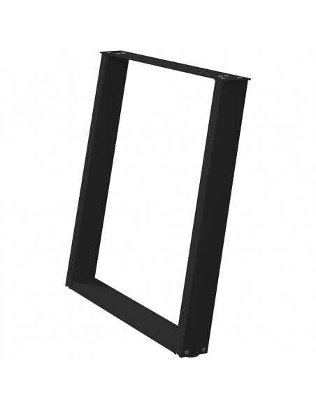 vidXL Gambe Tavolo Pranzo a Forma di U 2 pz Nero 80x(72-73) cm Acciaio