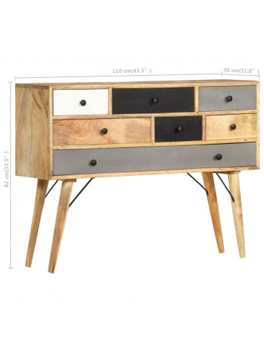 Credenza 110x30x82 cm in Legno Massello di Mango