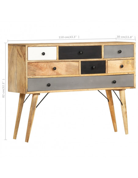 Credenza 110x30x82 cm in Legno Massello di Mango