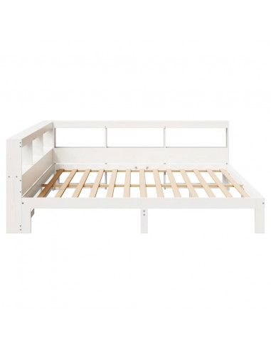 Letto Libreria senza Materasso Bianco 200x200 cm Legno di Pino