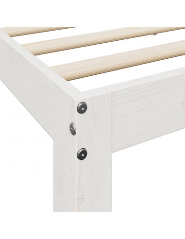 Letto Libreria senza Materasso Bianco 200x200 cm Legno di Pino