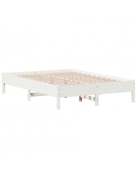 Letto Libreria senza Materasso Bianco 160x200 cm Legno di Pino