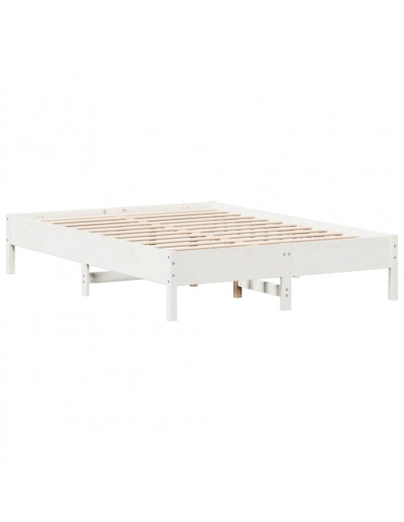 Letto Libreria senza Materasso Bianco 140x200 cm Legno di Pino