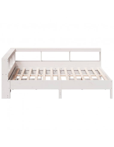 Letto Libreria senza Materasso Bianco 140x200 cm Legno di Pino