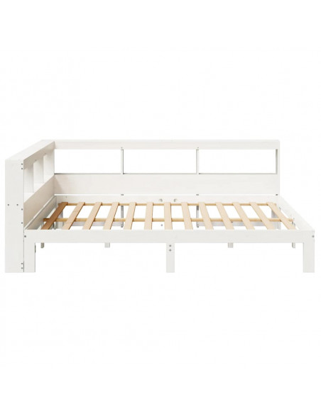 Letto Libreria senza Materasso Bianco 140x200 cm Legno di Pino
