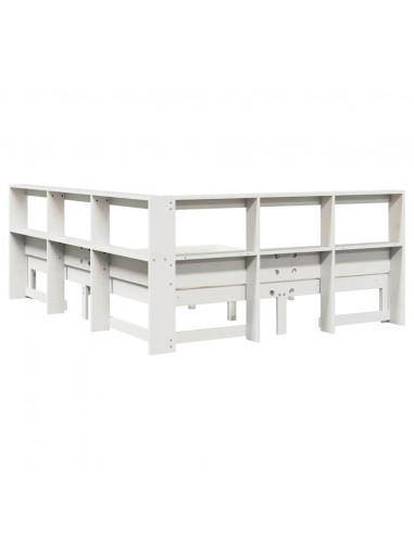 Letto Libreria senza Materasso Bianco 140x200 cm Legno di Pino