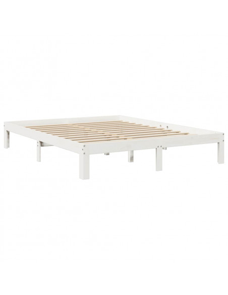 Letto Libreria senza Materasso Bianco 140x190 cm Legno di Pino