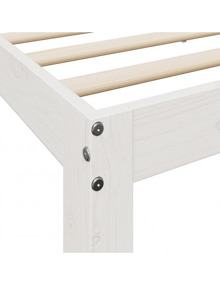 Letto Libreria senza Materasso Bianco 140x190 cm Legno di Pino