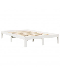 Letto Libreria senza Materasso Bianco 135x190 cm Legno di Pino