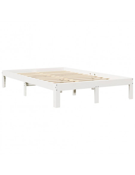 Letto Libreria senza Materasso Bianco 135x190 cm Legno di Pino