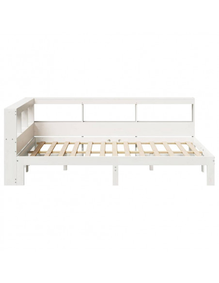 Letto Libreria senza Materasso Bianco 135x190 cm Legno di Pino
