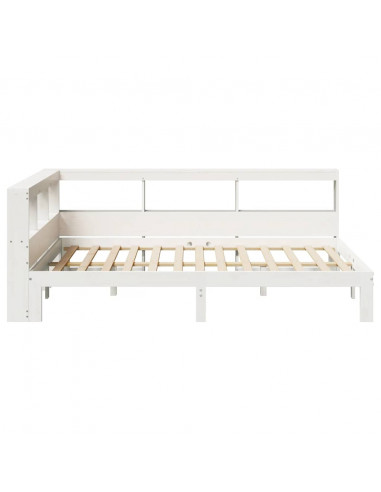 Letto Libreria senza Materasso Bianco 120x200 cm Legno di Pino