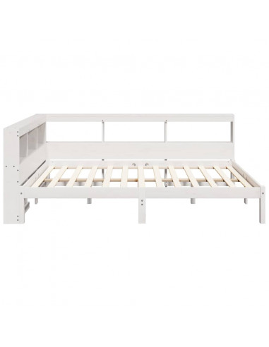 Letto Libreria senza Materasso Bianco 120x200 cm Legno di Pino