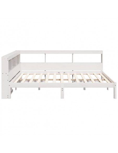 Letto Libreria senza Materasso Bianco 120x200 cm Legno di Pino