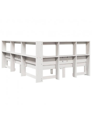 Letto Libreria senza Materasso Bianco 120x200 cm Legno di Pino