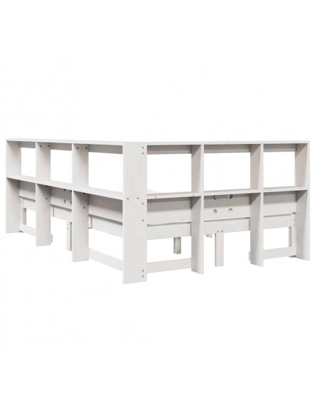 Letto Libreria senza Materasso Bianco 120x200 cm Legno di Pino