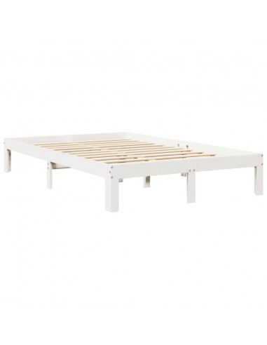 Letto Libreria senza Materasso Bianco 120x190 cm Legno di Pino