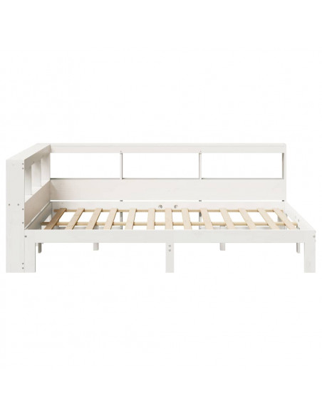 Letto Libreria senza Materasso Bianco 120x190 cm Legno di Pino