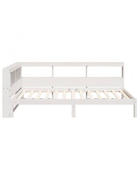 Letto Libreria senza Materasso Bianco 100x200 cm Legno di Pino