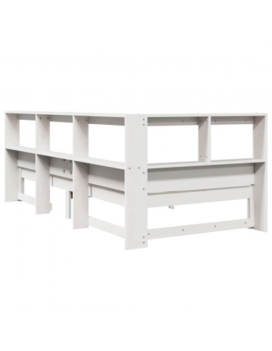 Letto Libreria senza Materasso Bianco 100x200 cm Legno di Pino