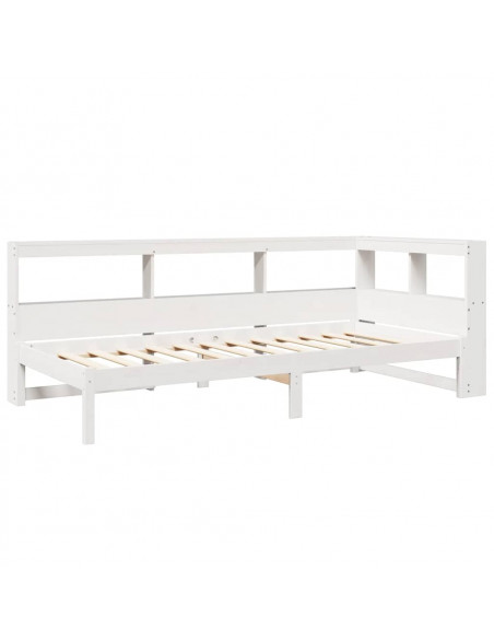 Letto Libreria senza Materasso Bianco 100x200 cm Legno di Pino