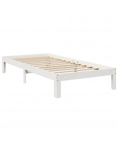 Letto Libreria senza Materasso Bianco 100x200 cm Legno di Pino