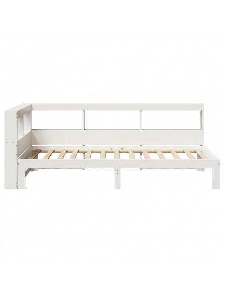 Letto Libreria senza Materasso Bianco 100x200 cm Legno di Pino