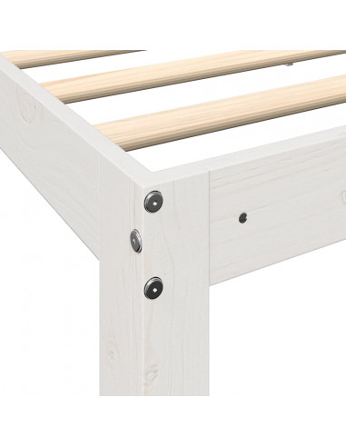 Letto Libreria senza Materasso Bianco 100x200 cm Legno di Pino