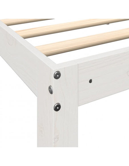 Letto Libreria senza Materasso Bianco 100x200 cm Legno di Pino