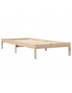 Letto Libreria senza Materasso 90x200 cm Legno Massello Pino
