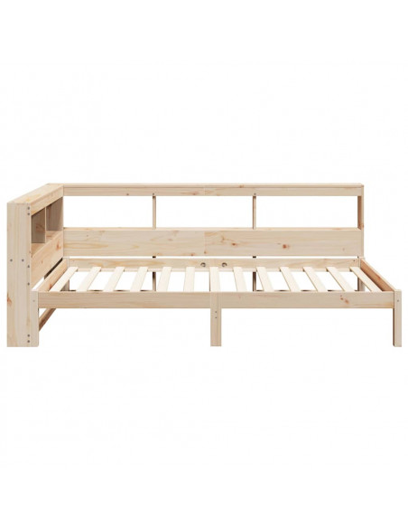 Letto Libreria senza Materasso 90x200 cm Legno Massello Pino