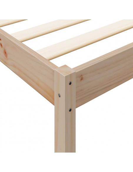 Letto Libreria senza Materasso 90x200 cm Legno Massello Pino