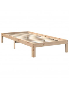 Letto Libreria senza Materasso 90x190 cm Legno Massello Pino