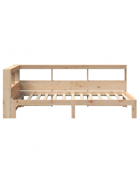 Letto Libreria senza Materasso 90x190 cm Legno Massello Pino