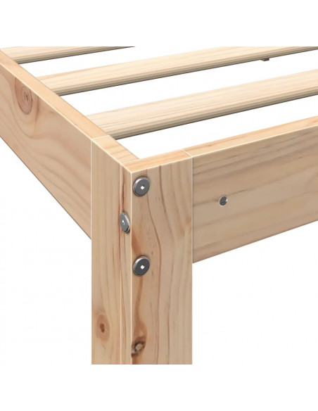 Letto Libreria senza Materasso 90x200 cm Legno Massello Pino