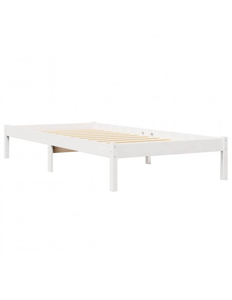 Letto Libreria senza Materasso Bianca 90x200 cm Legno di Pino