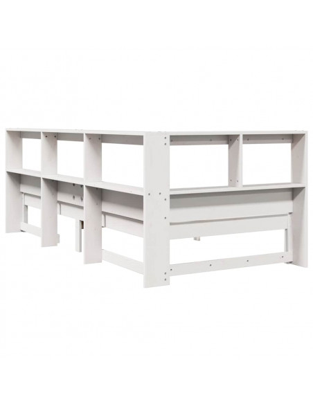 Letto Libreria senza Materasso Bianca 90x200 cm Legno di Pino