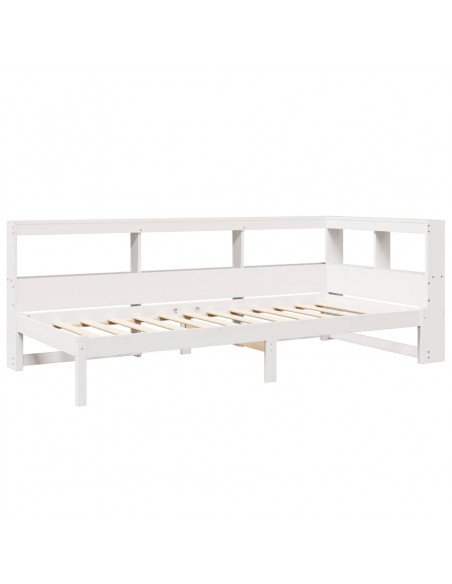 Letto Libreria senza Materasso Bianca 90x200 cm Legno di Pino