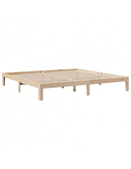 Letto Libreria senza Materasso 200x200 cm in Legno di Pino